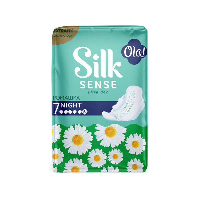 Прокладки OLA SILK SENSE Ромашка Ночные 7шт