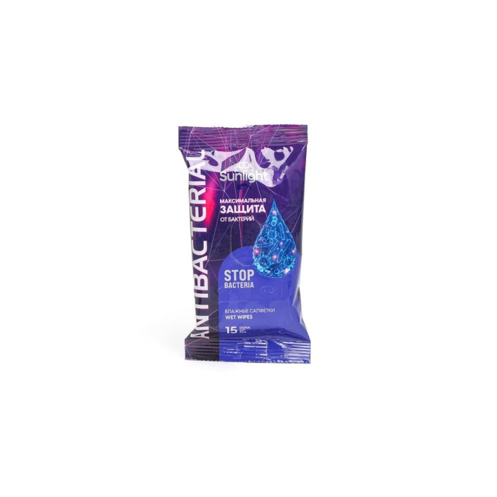 SUNLIGHT ANTIBACTERIAL 15+2шт namlik tozalovchi salfetkalar