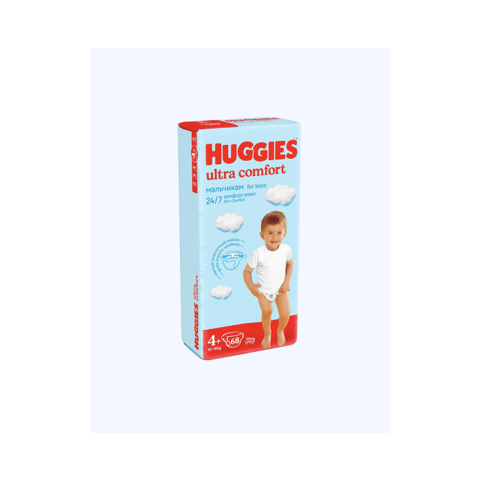 Подгузники Huggies UltraComfort для мальчиков 4+ (10-16кг) 68 шт