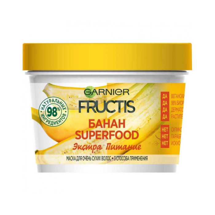 Garnier Fructis Superfood Банан шашқа арналған маска 390 мл