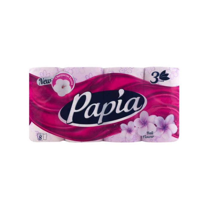 Papia Бали гүлдері 3 қабат 8 дана туалет қағазы