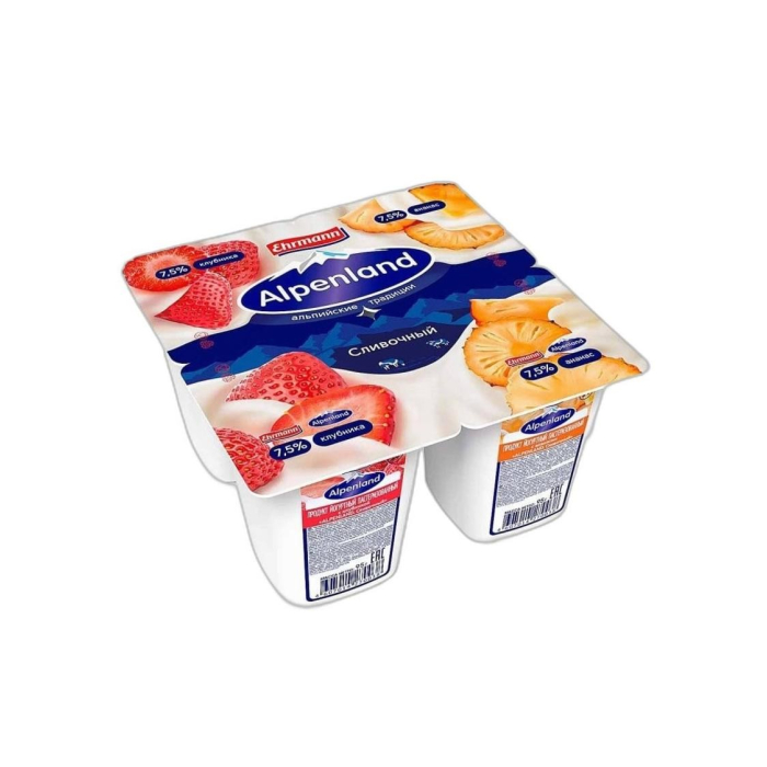 ЙОГУРТ ALPENLAND КЛУБНИКА-АНАНАС 7,5% 95 ГР