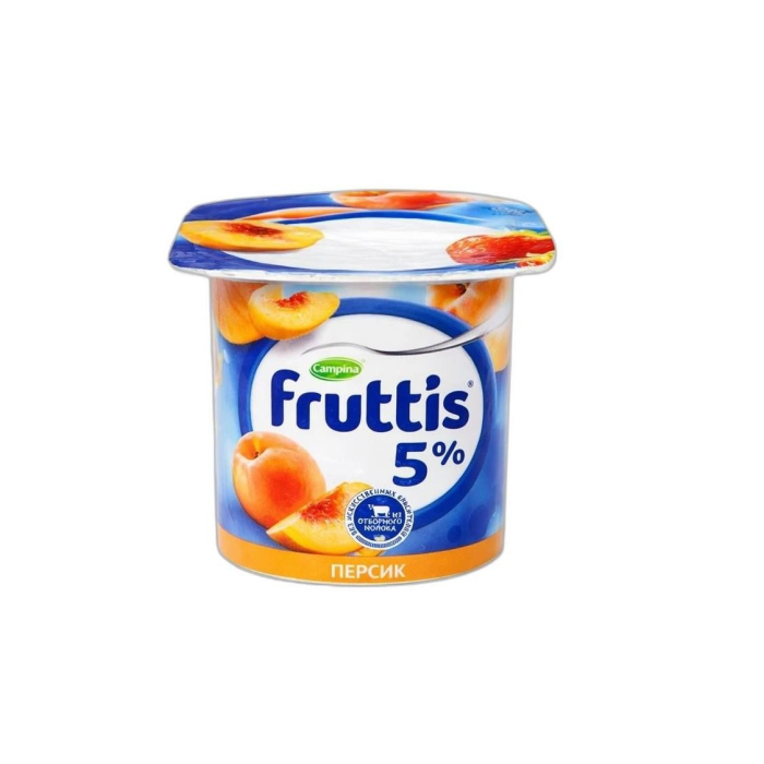 ИОГУРТ FRUTTIS ПЕРСИК КЛУБНИКА 5% 115Г