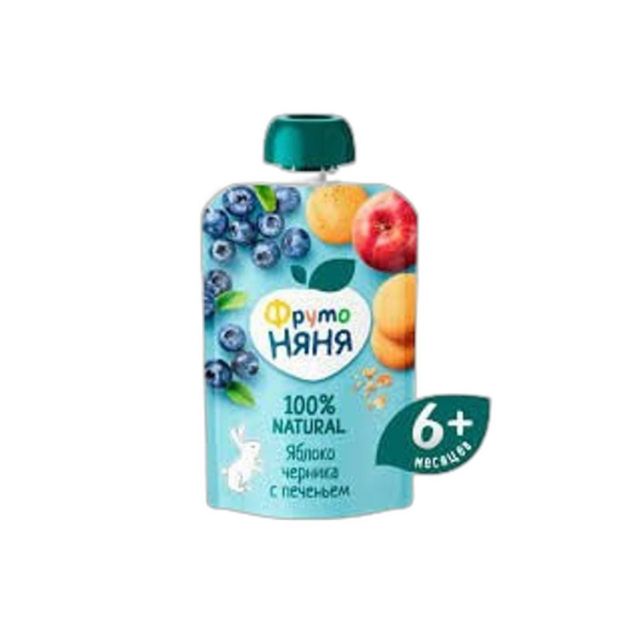 ПЮРЕ 90ГР ПЮРЕ ЯБЛОКО ЧЕРНИКА С ПЕЧЕНЬЕМ