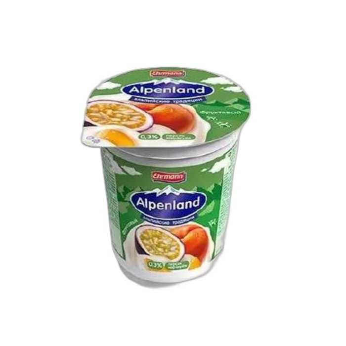 ЙОГУРТ ALPENLAND 0,3% ПЕРСИК МАРАКУЙЯ 320ГР