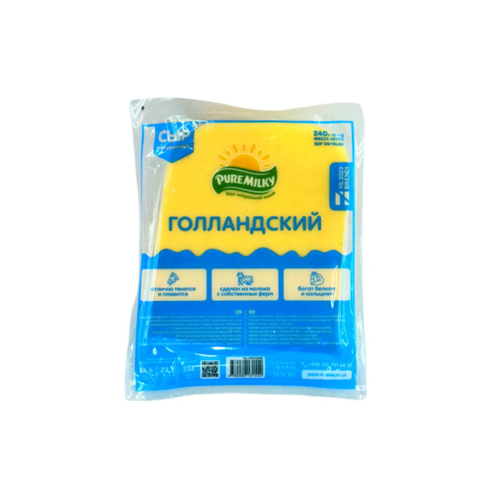 PUREMILK СЫР ТВЕРДЫЙ ГОЛЛАНДСКИЙ 45% 240г