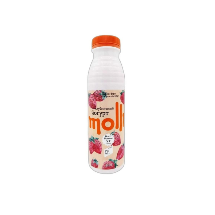 ЙОГУРТ MOLLI КЛУБНИКА 0.2% 285Г