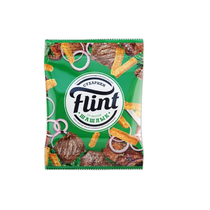 СУХАРИКИ FLINT СО ВКУСОМ ШАШЛЫКА 60ГР