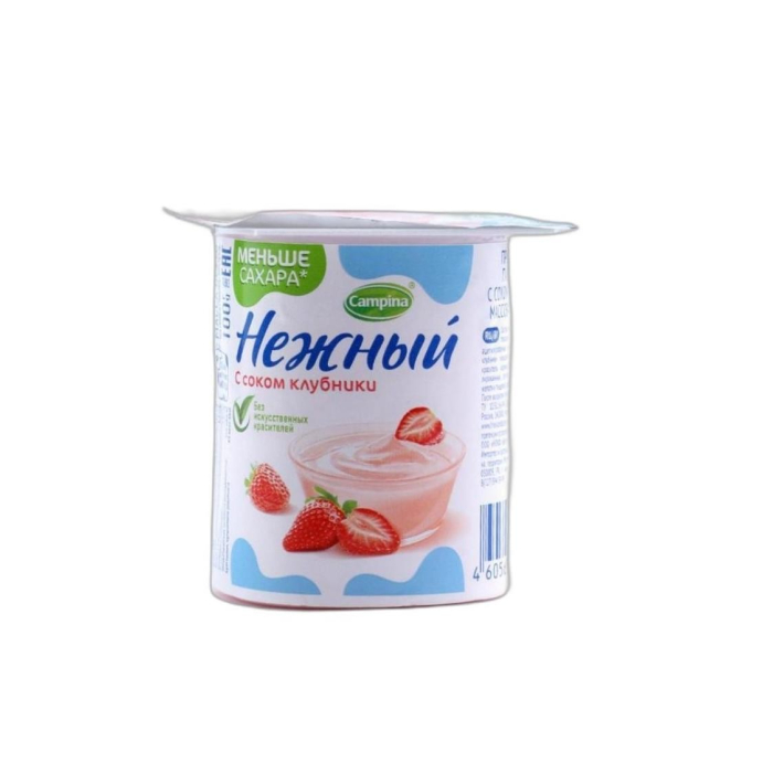 ИОГУРТ НЕЖНЫЙ КЛУБНИКА 5.% 100Г