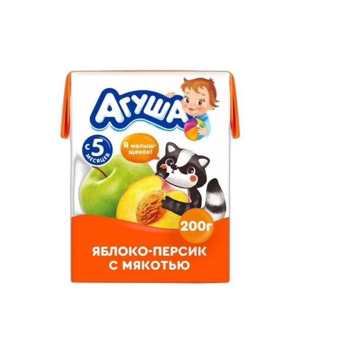 АГУША ЯБЛОКО-ПЕРСИК 200 ГР