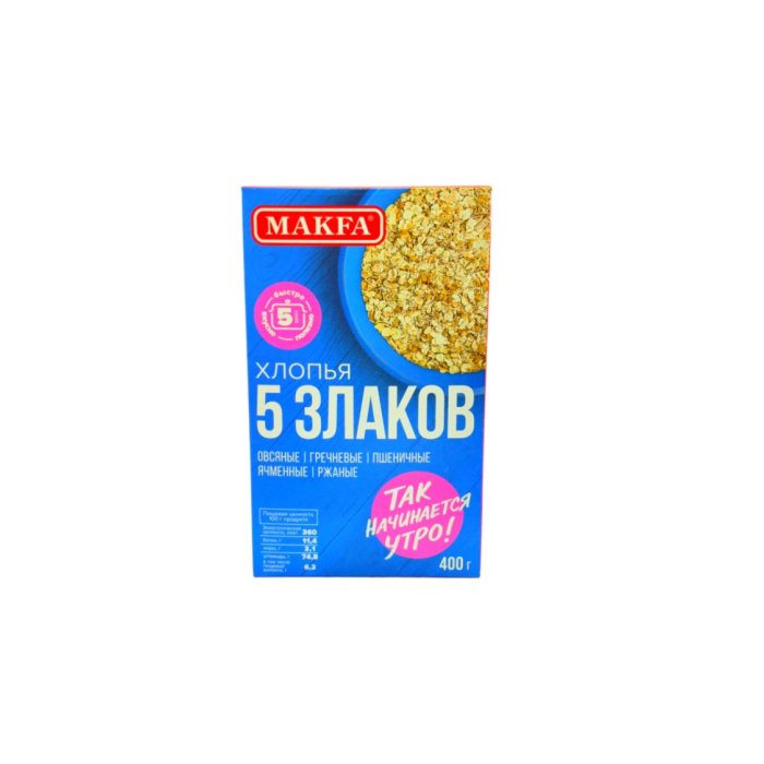 MAKFA ХЛОПЬЯ 5 ЗЛАКОВ 400 ГР