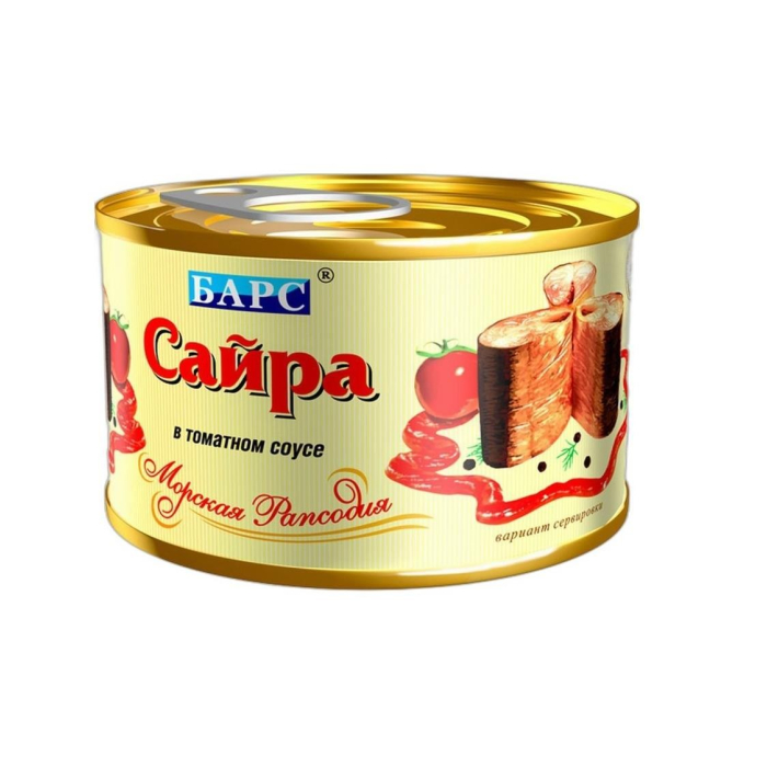 БАРС САЙРА В ТОМАТЕ 250ГР
