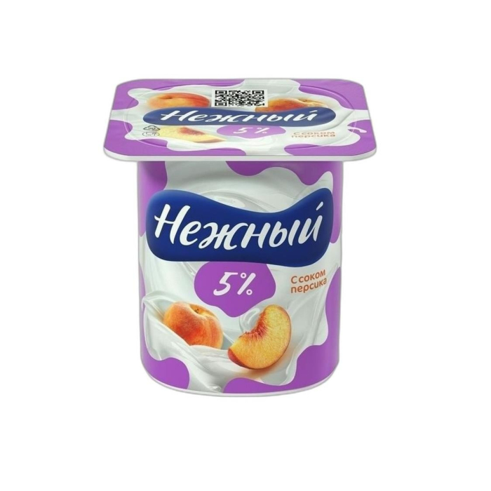 ЙОГУРТ НЕЖНЫЙ ПЕРСИК 5% 100ГР