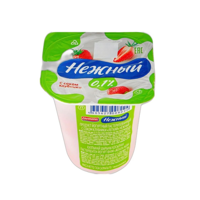 ИОГУРТ НЕЖНЫЙ КЛУБНИКА  0,1% 95Г