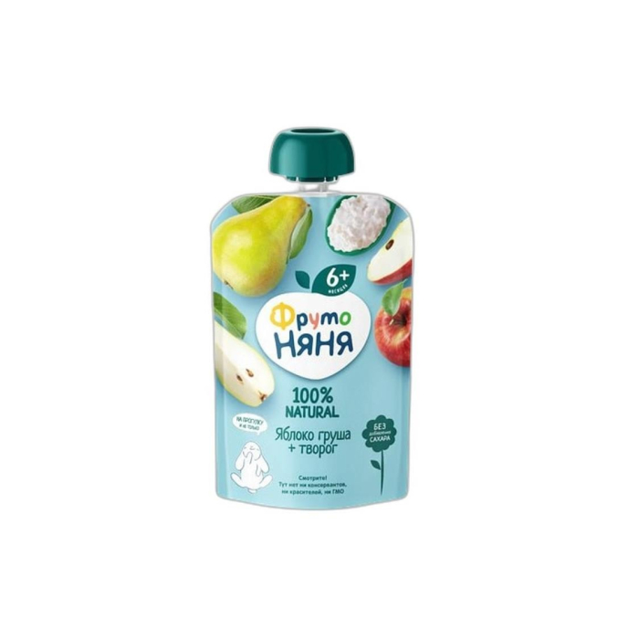 ФРУТО НЯНЯ ЯБЛОКО ГРУША + ТВОРОГ 90Г