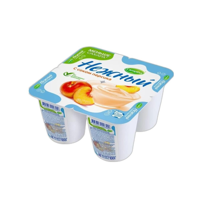 222 ИОГУРТ НЕЖНЫЙ ПЕРСИК 1.2% 100Г