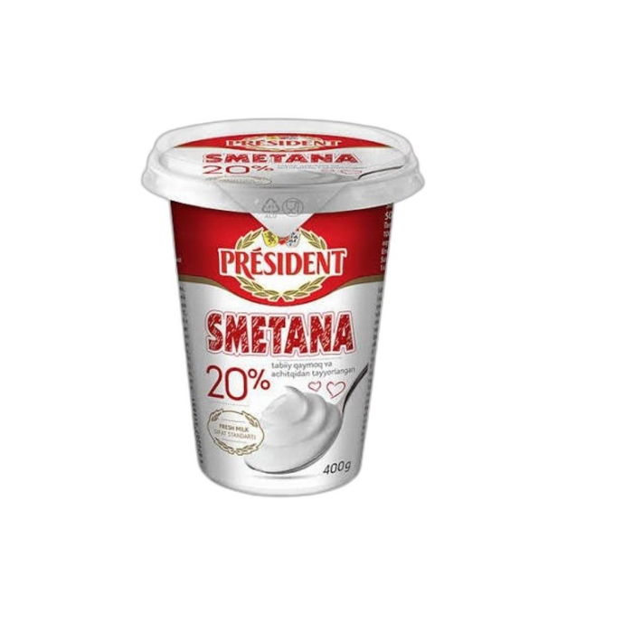 222 СМЕТАНА PRESIDENT 20% 400ГР
