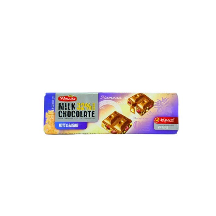 ПЛИТКА ШОК ОРЕХ ИЗЮМОМ 32% 250ГР