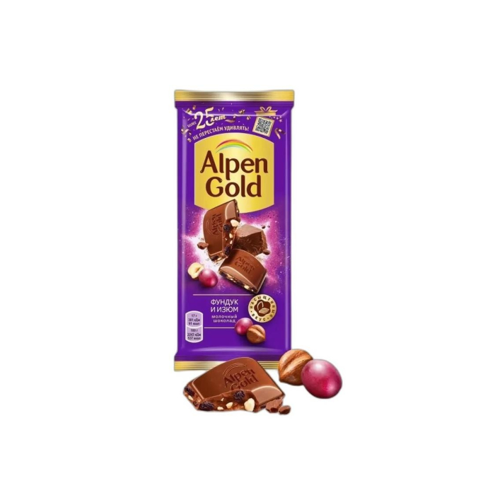 ШОК ALPEN GOLD ФУНДУК И ИЗЮ 85ГР