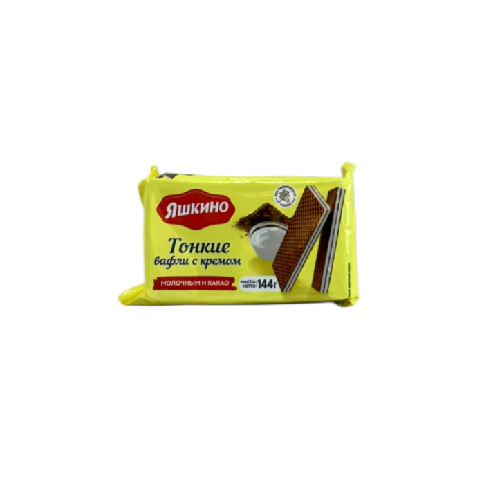 ВАФЛИ ЯШКИНО тонкие МОЛОЧНЫМ И КАКАО