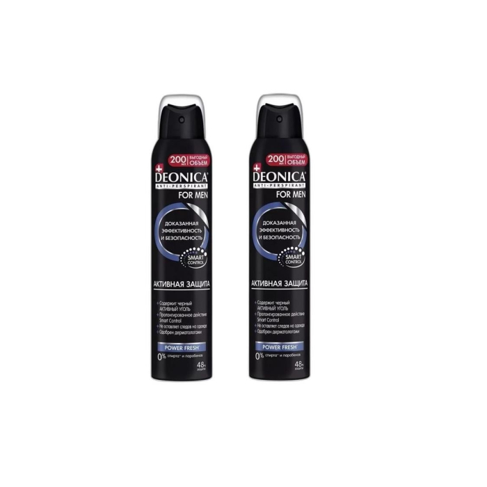 АНТИПЕРСПИРАНТ DEONICA FOR MEN АКТИВНАЯ ЗАЩИТА 200 ML