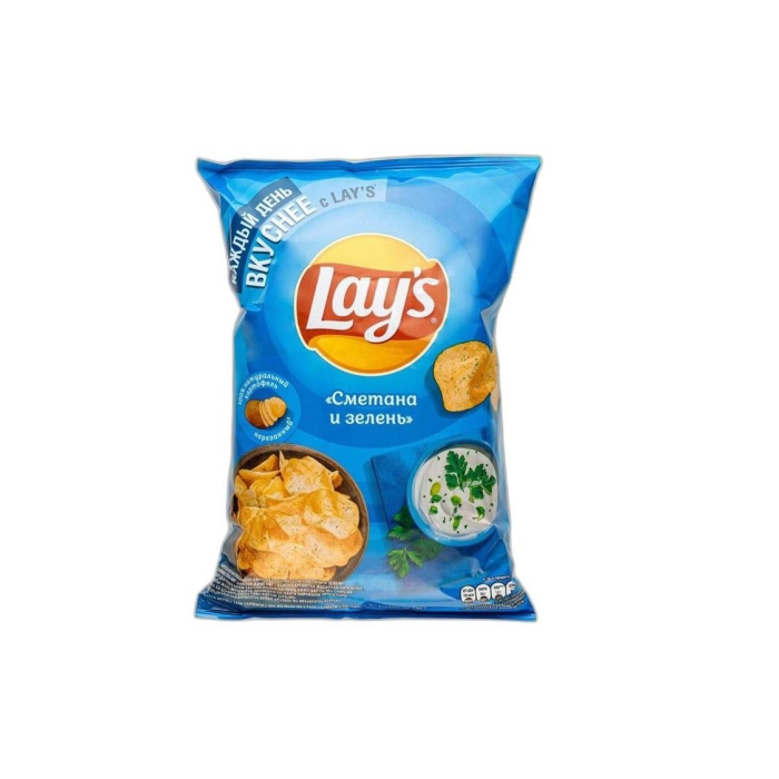 ЧИПСЫ LAYS 140ГР СМЕТАНА И ЗЕЛЕНЬ