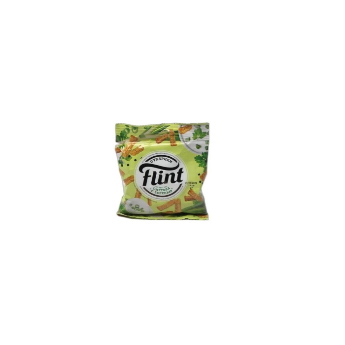 СУХАРИКИ FLINT СМЕТАНА С ЗЕЛЕНЬЮ 60ГР