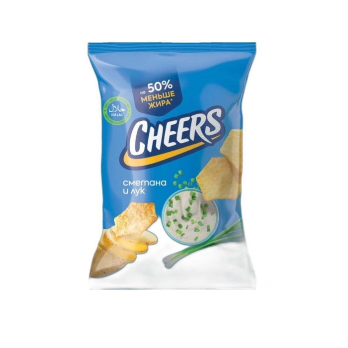ЧИПСЫ CHEERS СМЕТАНА И ЛУК 210Г