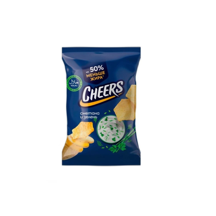 ЧИПСЫ CHEERS СМЕТАНА И ЗЕЛЕНЬ 70Г