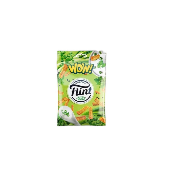 СУХАРИКИ FLINT СМЕТАНА С ЗЕЛЕНЬЮ 190ГР