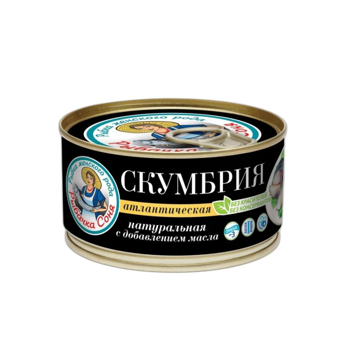 СКУМБИЯ АТЛАН ДОБАВ МАСЛА 185ГР