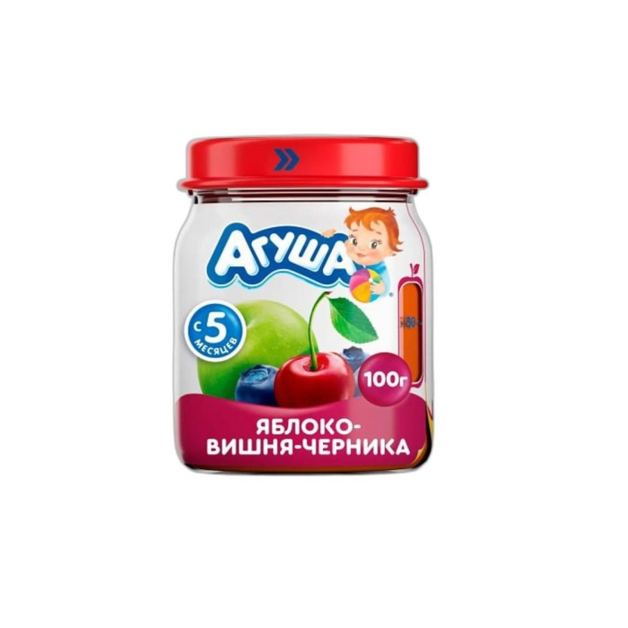 АГУША ПЮРЕ ЯБЛ ВИШ ЧЕРН 100Г