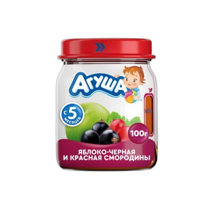 АГУША ПЮРЕ ЯБЛ ЧЕР СМОРОДИН 100Г