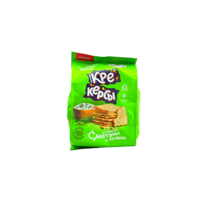 КРЕКЕРСЫ СО ВКУСОМ СМЕТАНЫ И ЗЕЛЕНИ 180Г