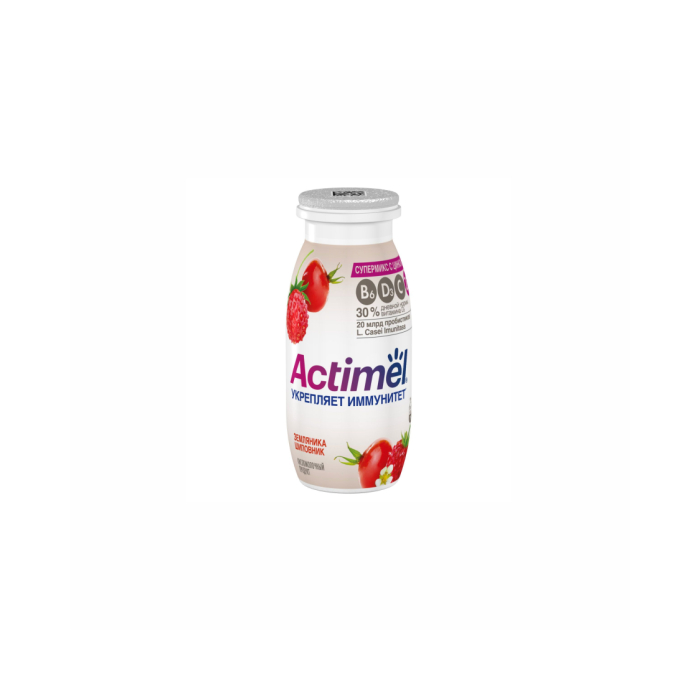 ЙОГУРТ ACTIMEL КЛУБНИКА ШИПОВНИК ЗЕМЛЯНИКА 95Г