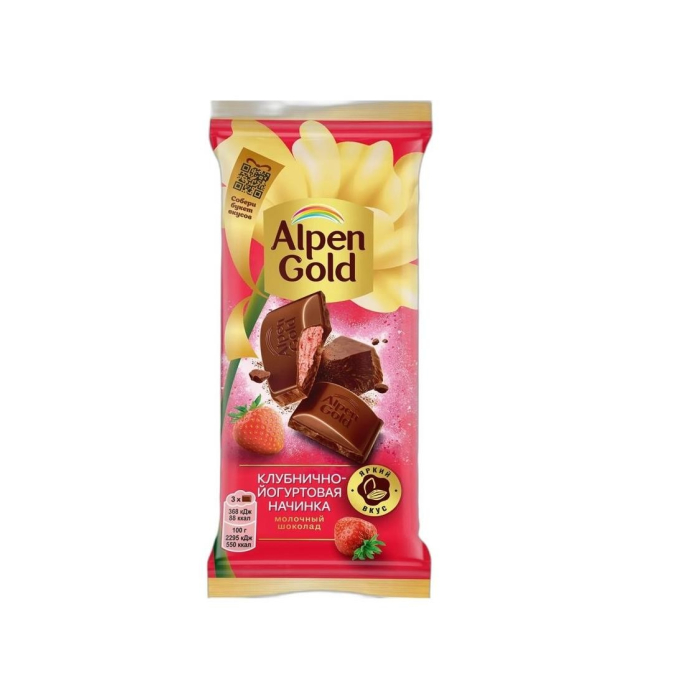 ШОК ALPEN GOLD МОЛОЧНЫЙ С КЛУБНИЧНО ЦОГУРТ 80ГР