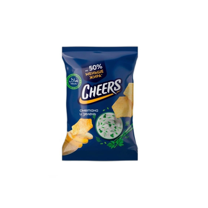 ЧИПСЫ CHEERS СМЕТАНА И ЗЕЛЕНЬ 45ГР