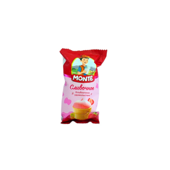 МОРОЖ/Е MONTE КЛУБНИКА/СЛИВОЧНОЕ 90ГР