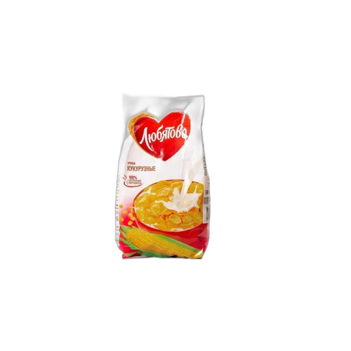ЛЮБЯТОВО ХЛОПЬЯ КУКУРУЗНЫЕ 300г