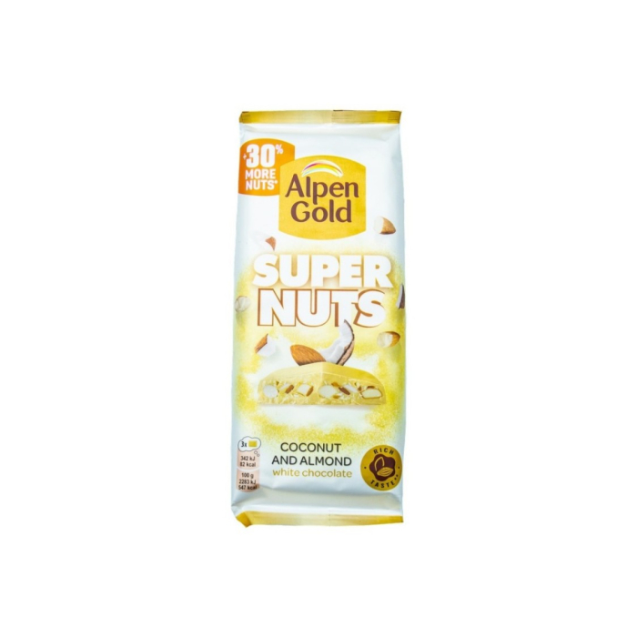 ALPEN GOLD SUPER NUTS WHITE CHOC 120g