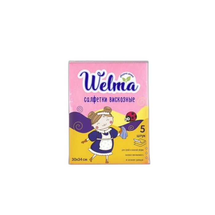 WELMA САЛФЕТКAИ ВИСКОЗНЫЕ 5ШТУК