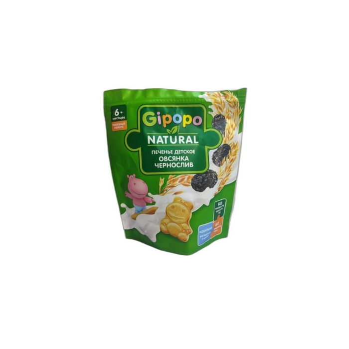 ПЕЧЕНЬЕ GIPOPO ПШЕНИЧНОЕ С ОВСЯНКОЙ И ЧЕРНОСЛИВОМ 80ГР