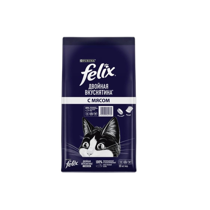 КОРМ FELIX DVOYNAYA VKUSNYATINA MYASO 10КГ