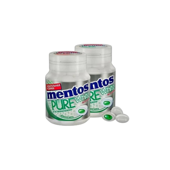 MENTOS PURE WHITE НЕЖНАЯ МЯТА 54 г