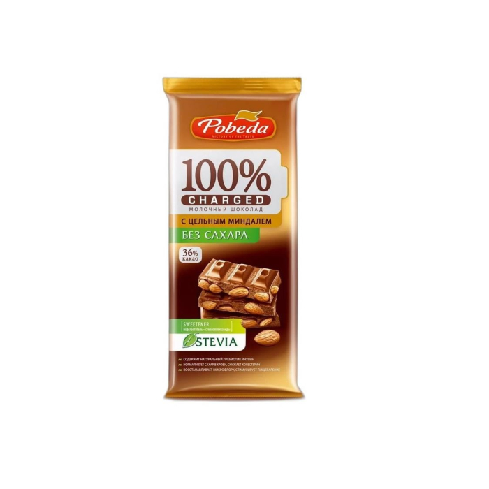 ШОК ПОБЕДА 100% МОЛ.ШОК С МИНДАЛЕМ 90г