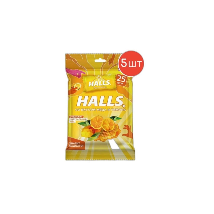 HALLS КАРАМЕЛЬ ЛЕД С МЁДОМ И ВКУСОМ ЛИМОНА 24.5 ГР