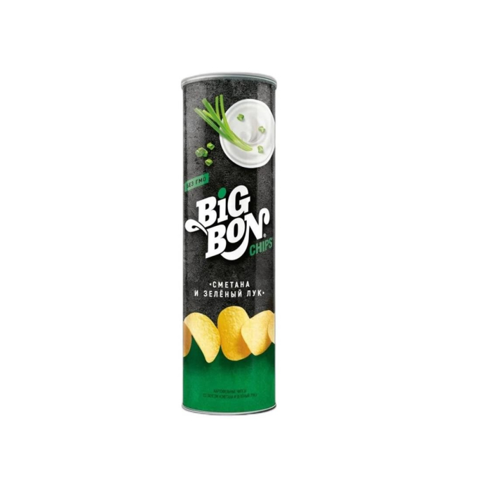 BIG BON CHIPS СМЕТАНА И ЗЕЛЁНЫЙ ЛУК 130г