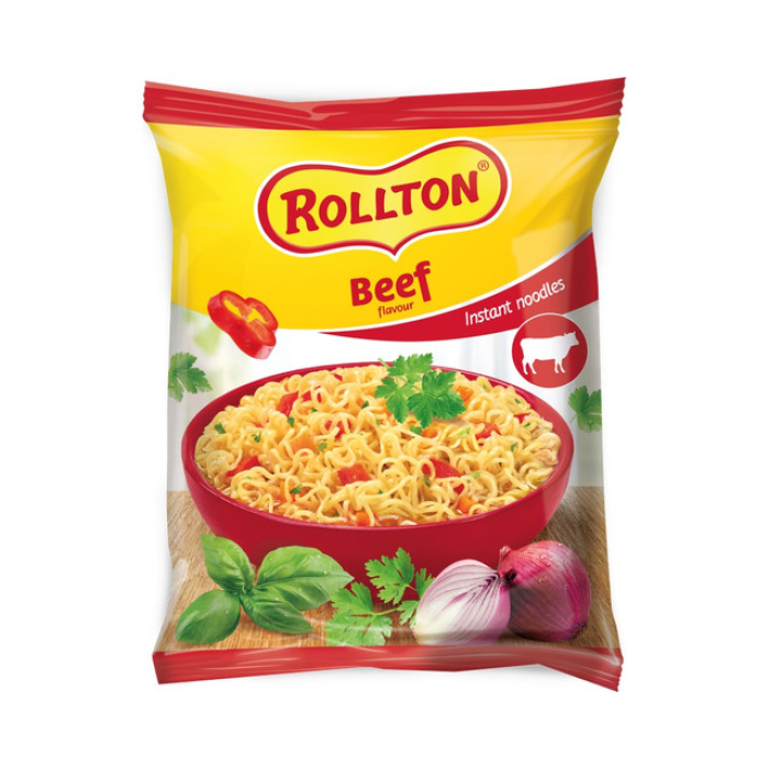 Rollton instant noodles beef flavor 60 grams in a bag
