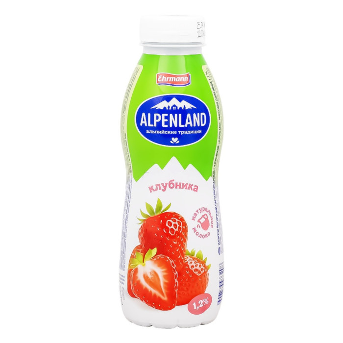 Yogurt drink Ehrmann Alpenland strawberry flavor 1.2% 290 grams