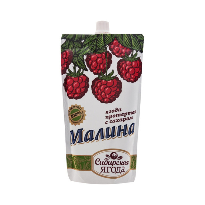 Crushed raspberry with sugar